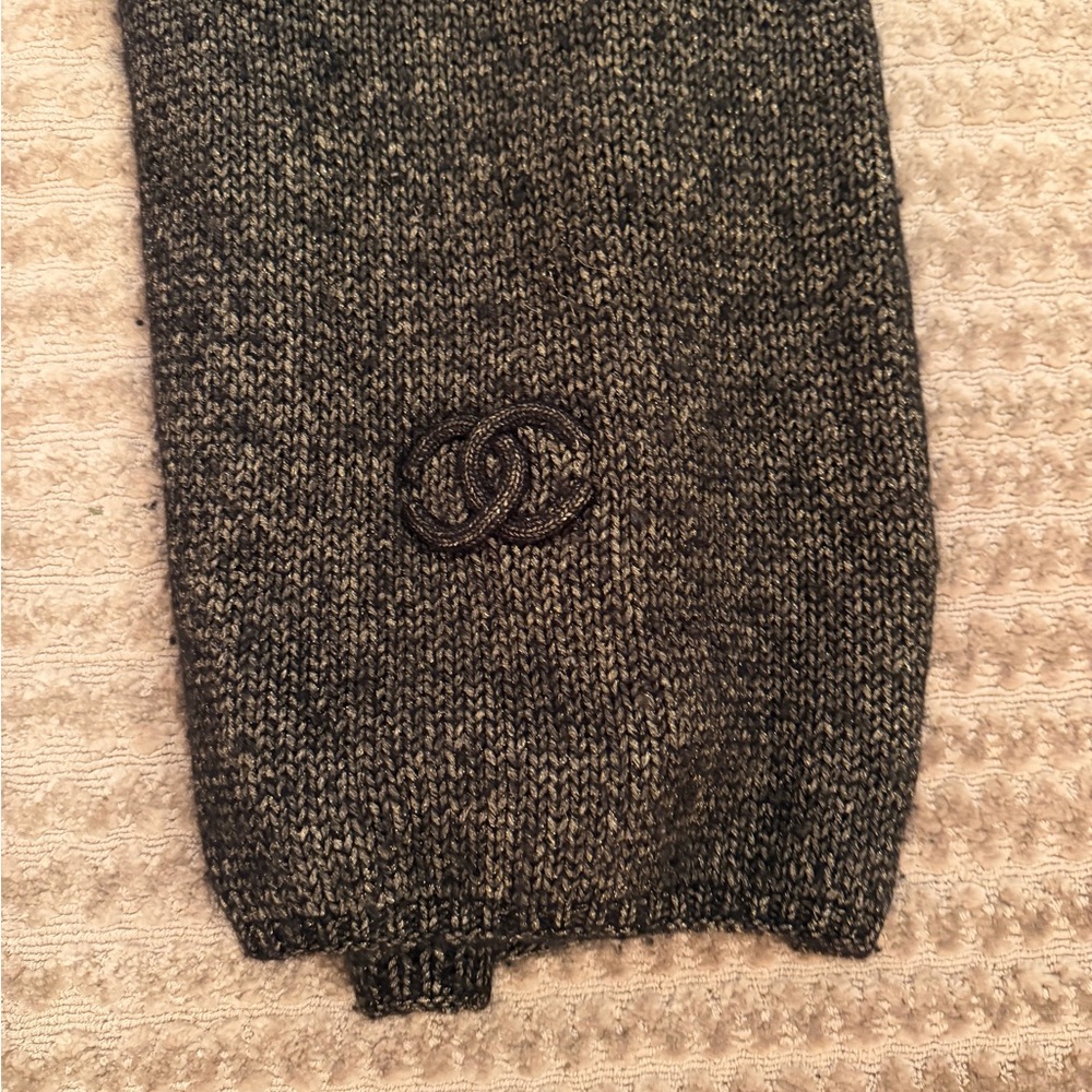 Chanel cashmere wool Knit Scarf
